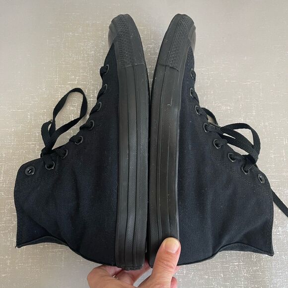 Converse All-Star High Top Sneakers Shoes All Black Unisex Mens 9 Womens 11 - Picture 11 of 16